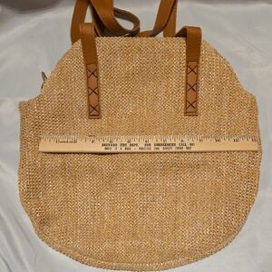 Stylish Tan Woven Tote Bag